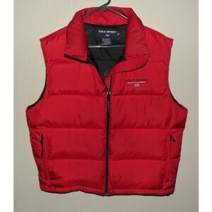 Vintage Polo Sport Ralph Lauren Men’s Large Down Insulated Puffer Vest Red